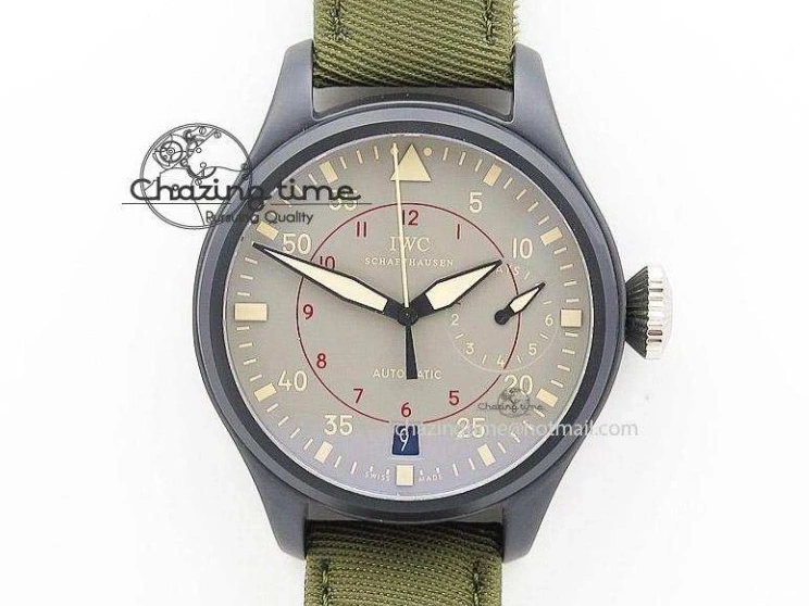 MIROTIME 0710 BestValue Mark XVIII IW328101 Black Ceramic M+F 1:1 Best Edition Blue Dial on Blue Nylon Strap A 7058